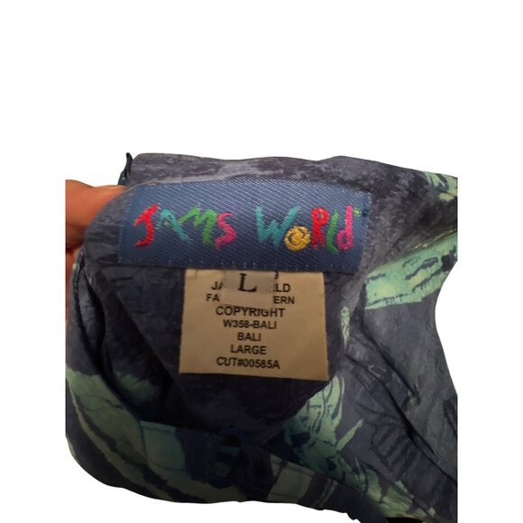 Jams World Womens Floral Spaghetti Strap Dress Large Blue Rayon Casual Summer Dr - Picture 4 of 4